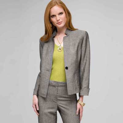 ウォッシャブルリネン 2 ポケットジャケット